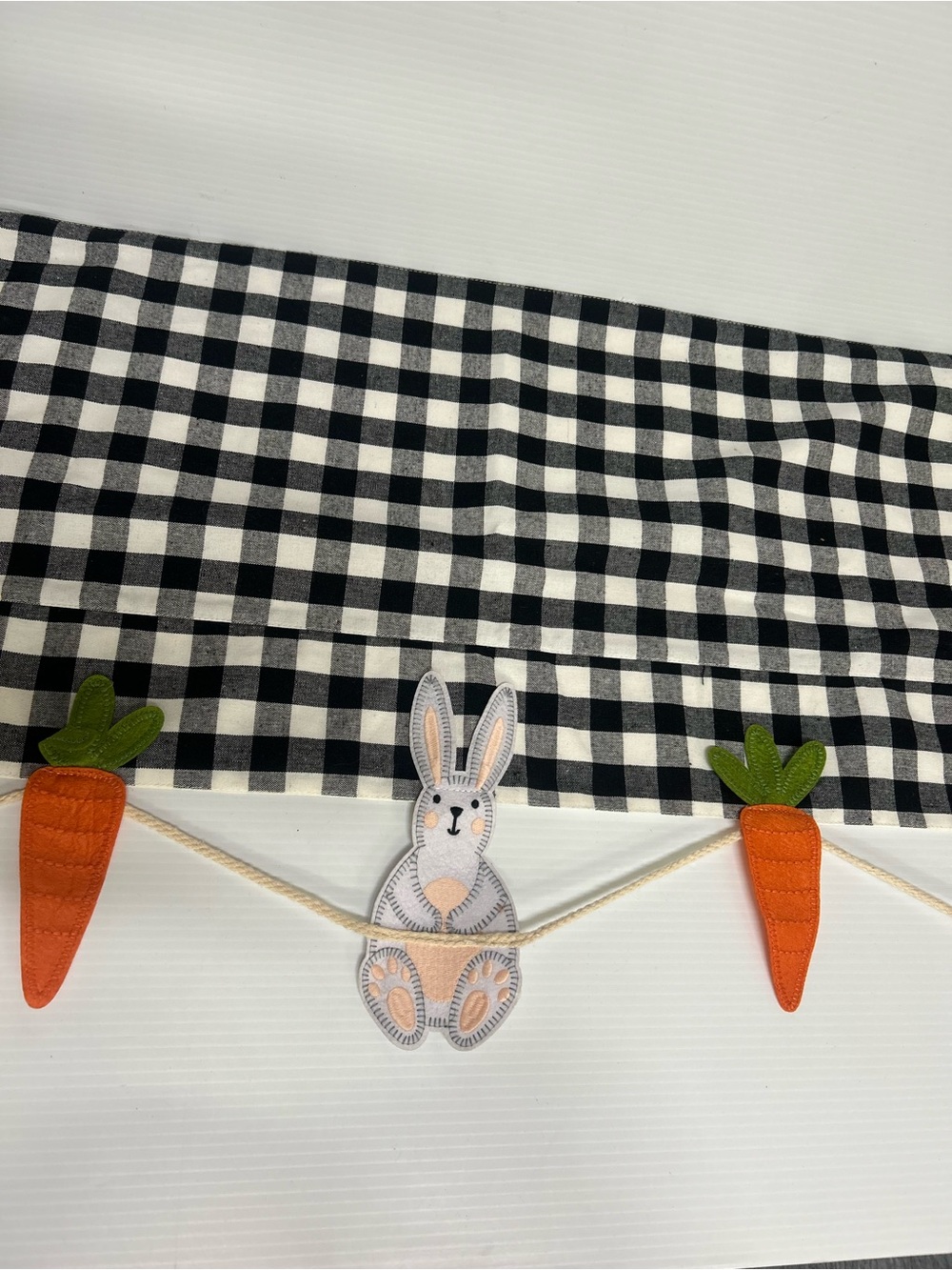 Rachel Ashwell The Prairie Table Runner 10x80 Black White Buffalo Plaid Easter